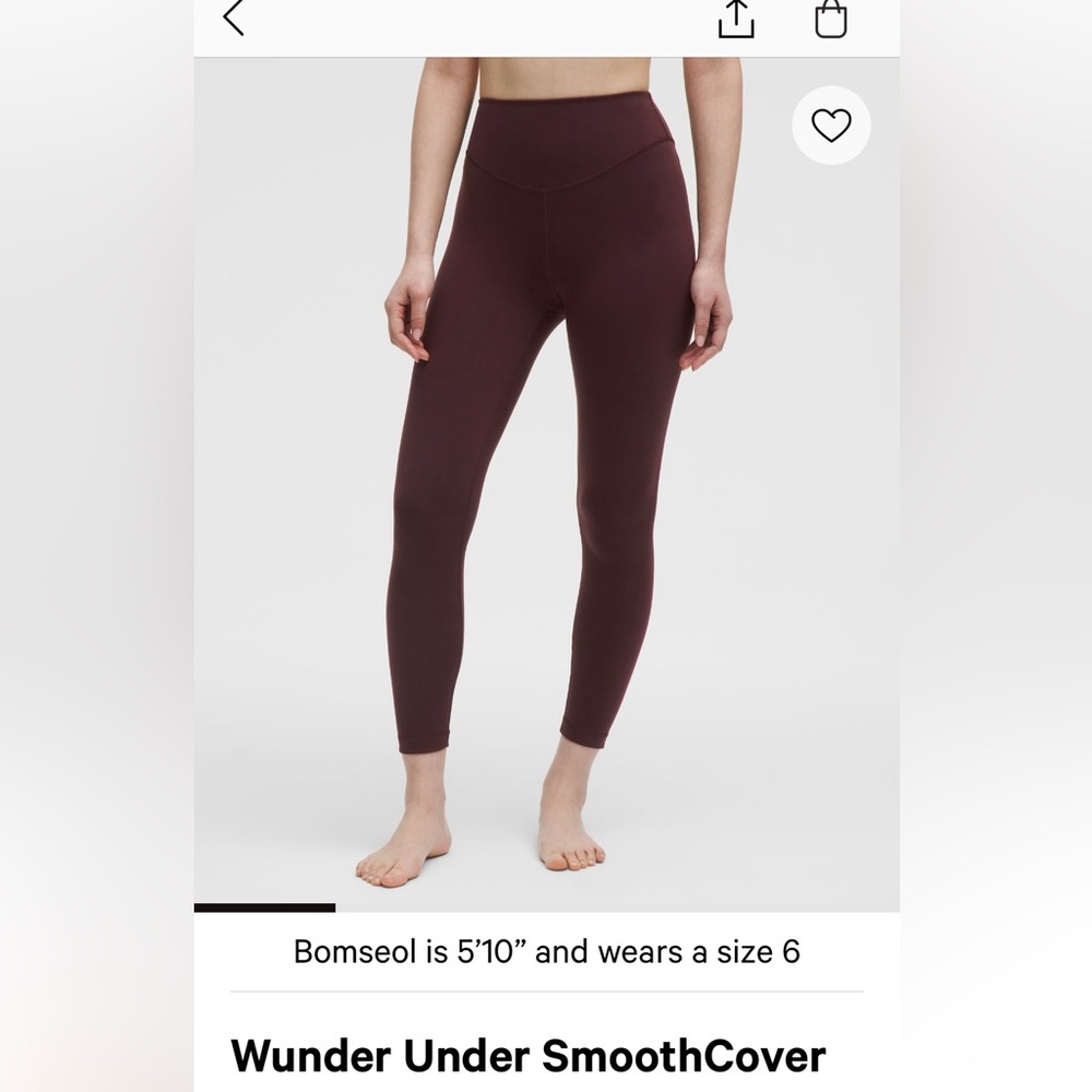Lululemon Wunder Under SmoothCover Leggings 28”
